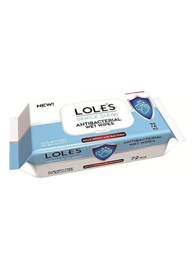 Lole's Gentle Clean Antibacterial Wet Wipes, Pack of 2 x 72 Wipes - Image 2